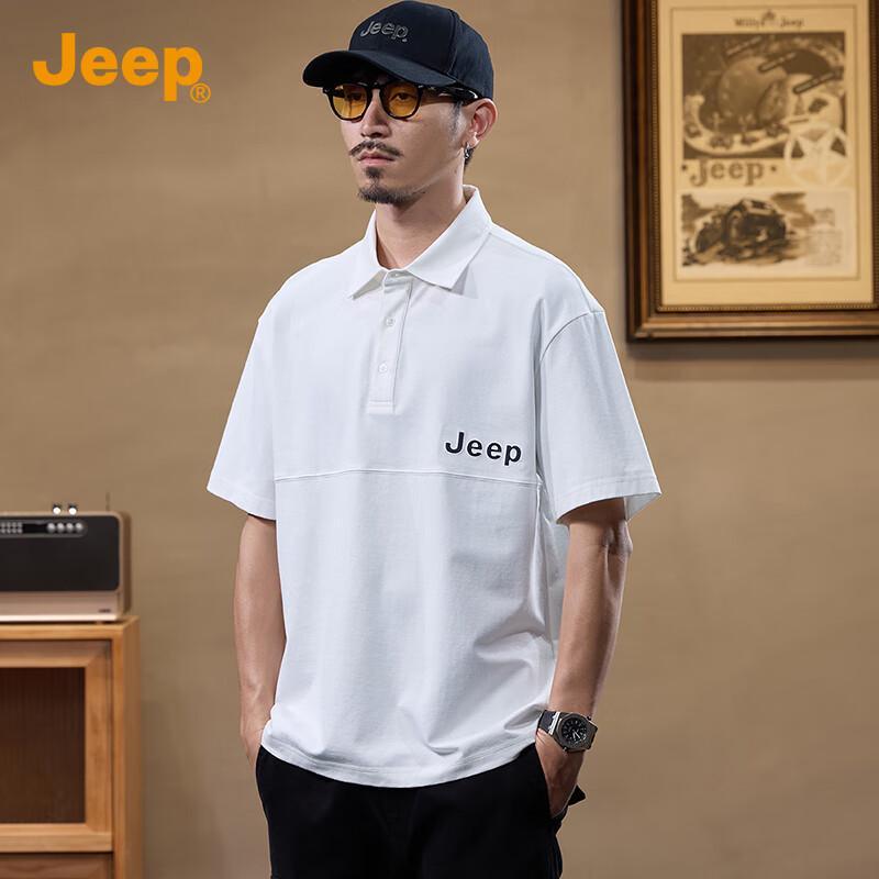 Jeep Men s Letter Print Short-Sleeve Polo T-Shirt L