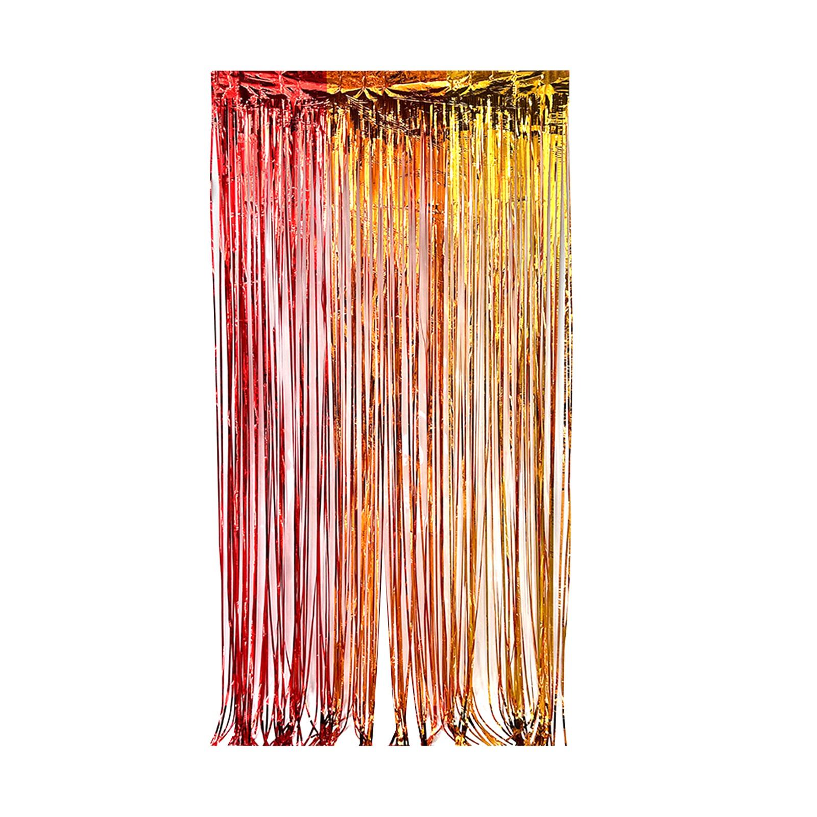 

Double Pinyin Foil Fringe Curtains, Party Decorations Metallics Streamers, Party Photo Booth Backdrops For Birthday Wedding Engagement Bridal Shower One Size