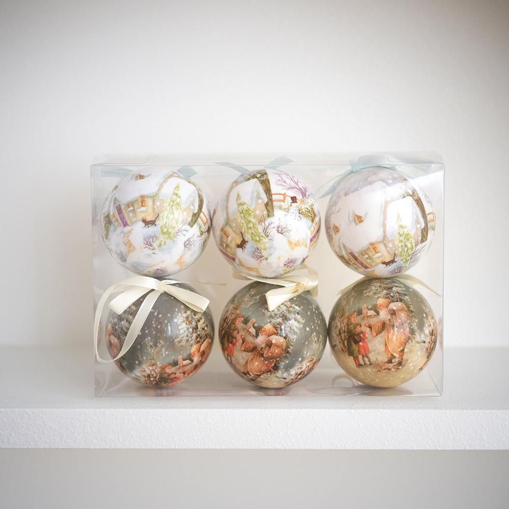 

6 шт. 7,5 см Рождественские шары Подвеска Санта-Клаус Машина Многоразовый Снеговик Пенопластовый шар Подвеска Элегантный Небьющийся other