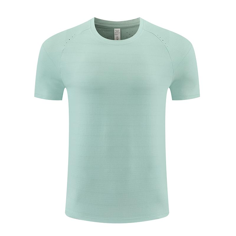 Solid Color Short Sleeved T-shirt Breathable Quick Drying Outdoor Running Sports Men's Stretch Short Sleeved T-shirt