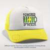 Powered By Pickles Battery Graphic Trucker Hat Breathable Mesh Adjustable Casual Cap