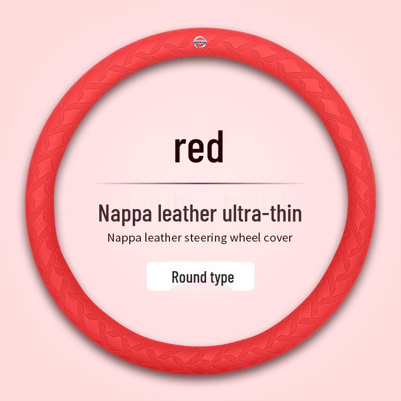 Napa Leather 3D Textured Non-Slip Steering Wheel Cover for Nissan Models