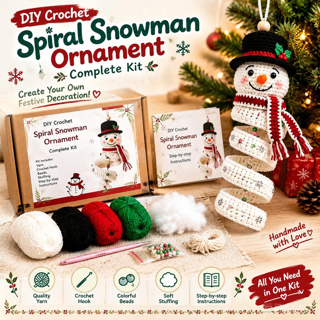 Christmas Snowman Crochet DIY Kit