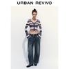 UR Women's Color-block Hollow-out Knit Cardigan