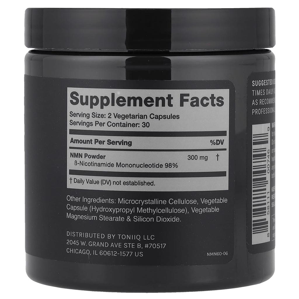 Toniiq, NMN 300, 60 capsules (150 mg per capsule)