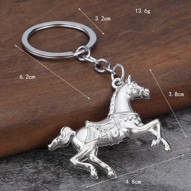 Llavero de Metal Tridimensional 3D Caballo de Guerra Colgante para Mochila Llavero Anillo Llavero Regalo