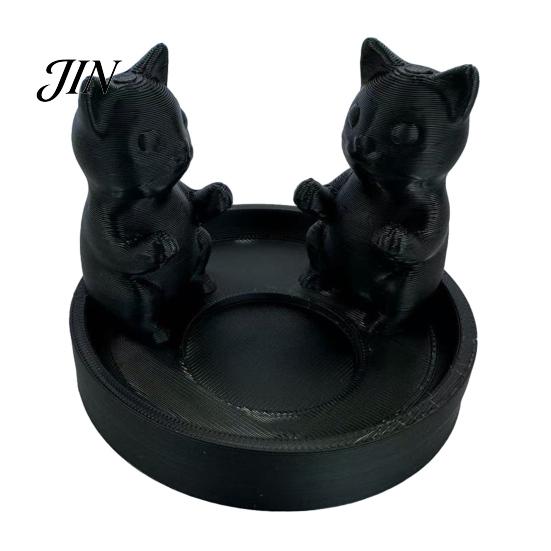 3D Printed Cat Ornament Candle Holder, Matte Sanding Aesthetic Desktop Decor, Integrated Showcase Display Smooth Curved Sculpture, Home Decoration for