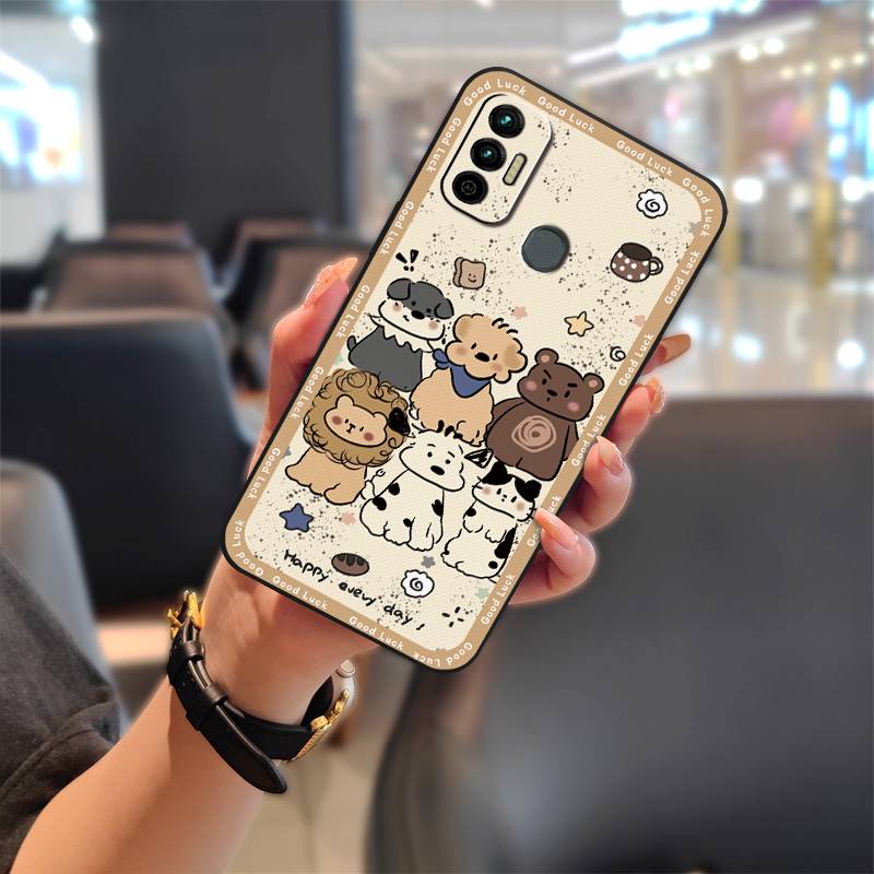 Cute Dirt-resistant Phone Case For Tecno Spark 7/Spark7T Fashion Design Cartoon Silicone Back Cover Full Wrap Graffiti