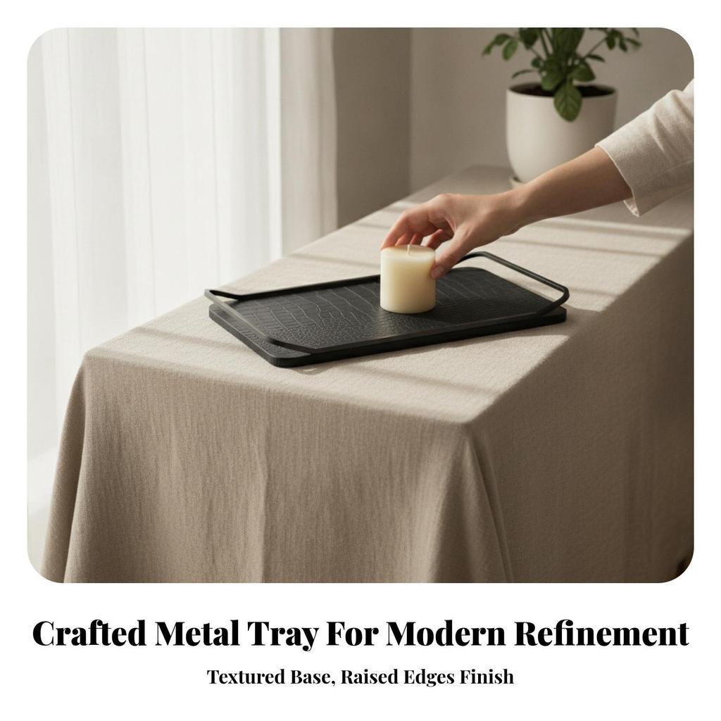 Sturdy Catchall Tray with Raised Edges | Versatile, Tabletop Tray, Modern, for