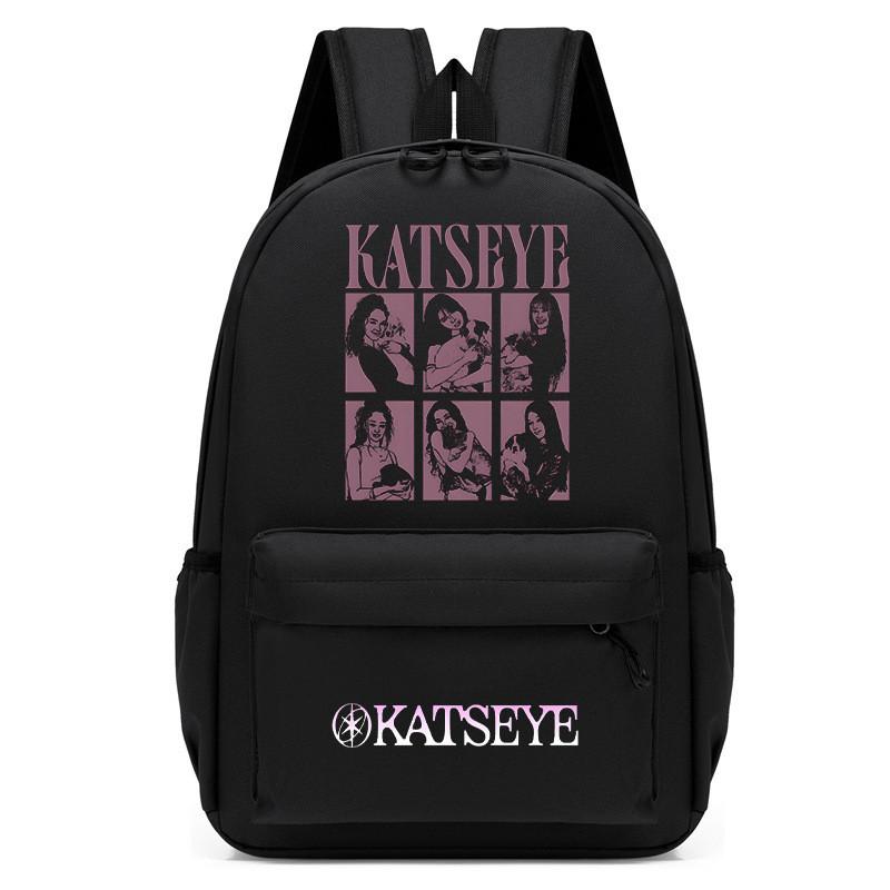 60123-11 Модный Повседневный Многостильный Рюкзак KATSEYE С Принтом Школьный Водонепроницаемый Рюкзак для Студентов