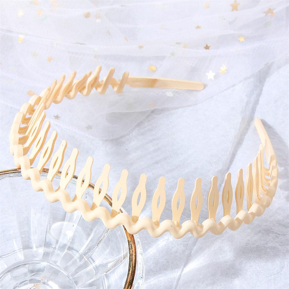 Simple Solid Color Wave Hair Comb Hairband Headband Hair Hoop Bezel with Teeth Hair Accessories for Women