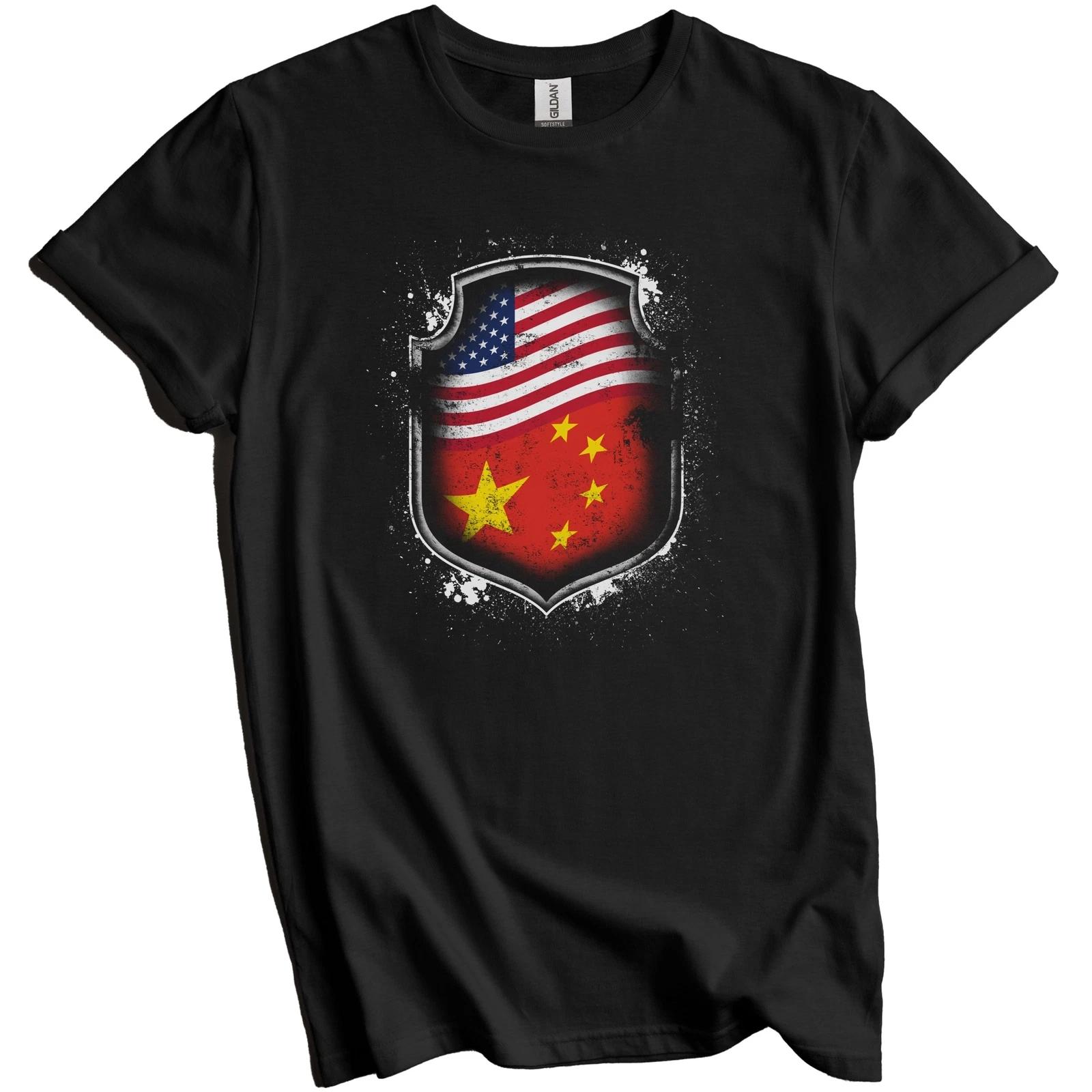 Chinese American Shirt Flags Of China and America T-Shirt 2XL