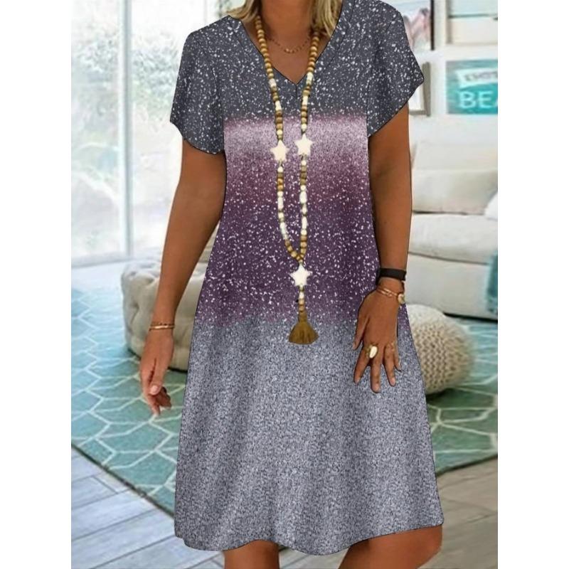 Весенне-летнее женское элегантное платье с коротким рукавом, модное платье с принтом S