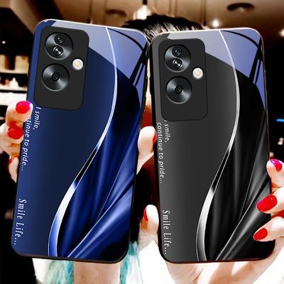 Novo Castanho Vermelho Suave Para Oppo A79 5G 58 78 74 60 4G Reno 11F Realme GT 6 11 Note 50 10 C55 X2 Vidro Temperado Capa de Telefone Preta