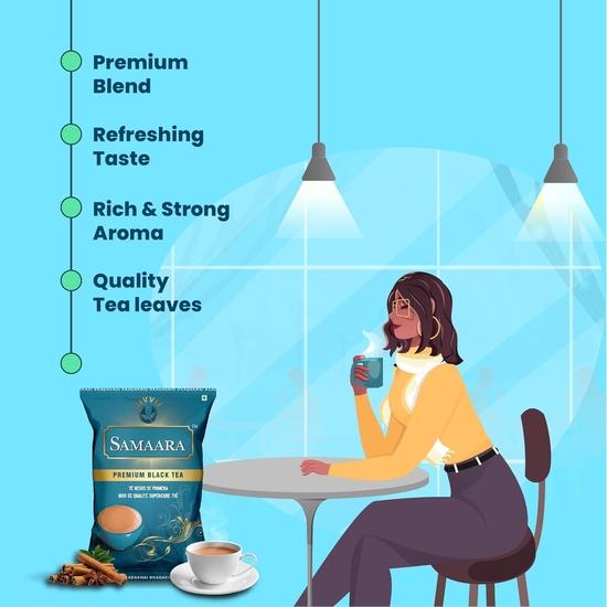 Samaara Tee 250g | CTC Assam Premium Schwarzer Blatttee | Chai Patti Pulver | Beutel 250 g