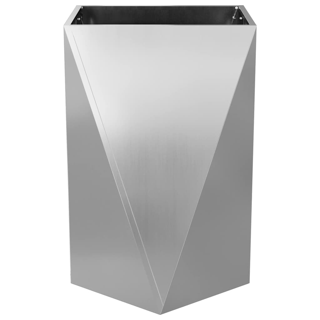Plant Pot Silver 50 X 50 X 75 Cm Galvanized Steel