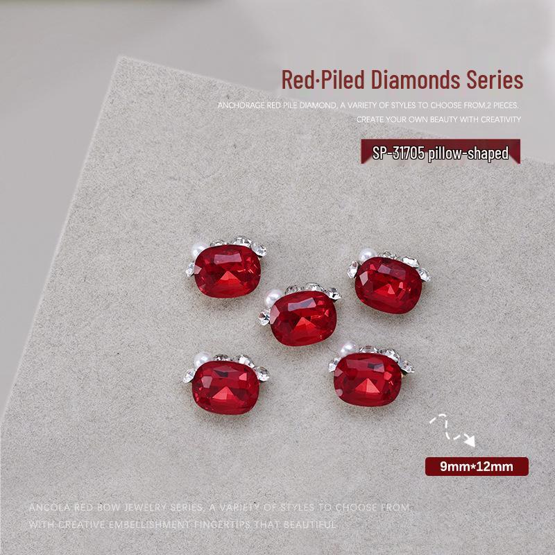 

Красные стразы Сердце и Прямоугольник Аксессуары для нейл-арта - Асимметричный, Овальный, Неправильный Металлический Дизайн