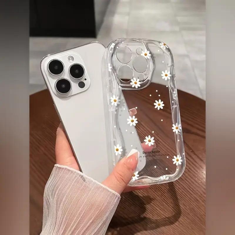 Wave Cream Pattern Corrugated Small Daisy Transparent TPU Mobile Phone Case Processing Production iPhoneAIR Protective Case