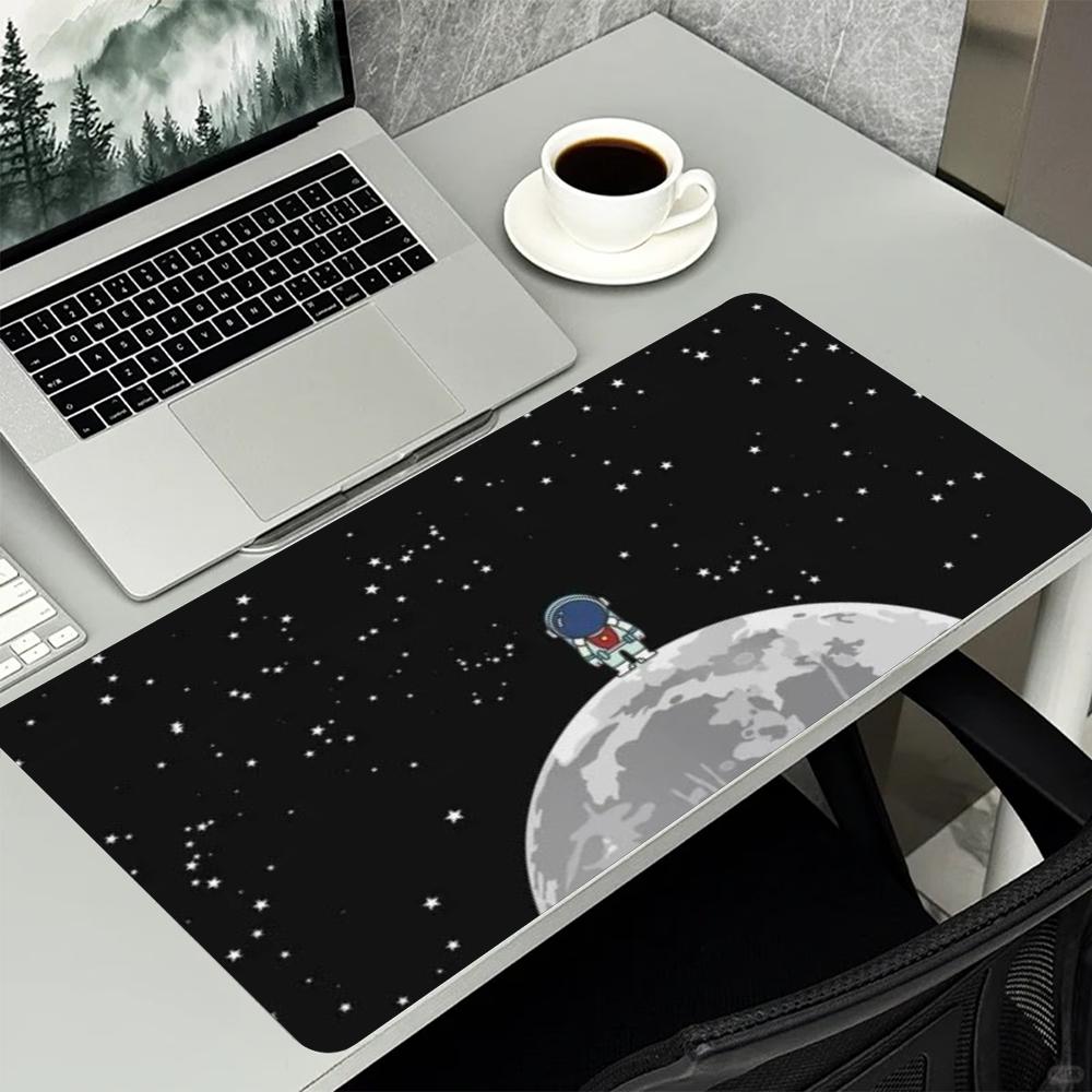 Space Astronaut Planet Starry Sky Art Pattern NonSlip Rubber Large Mouse Pad For Laptop Computer Gaming And Daily Office Use