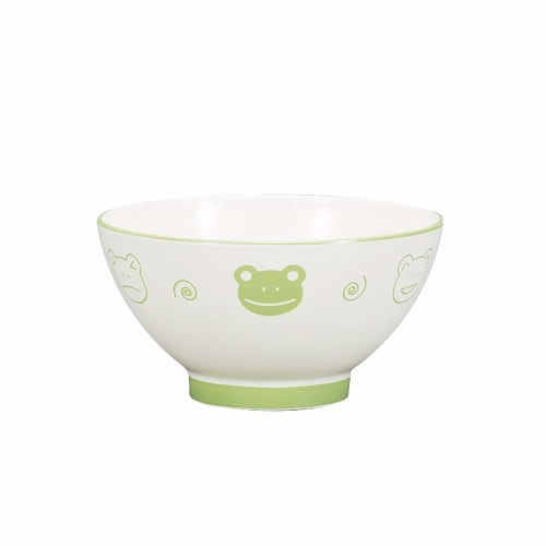

Miyamoto Sangyo Children s Rice Bowl, Frog Design, Green, Approx. 220ml