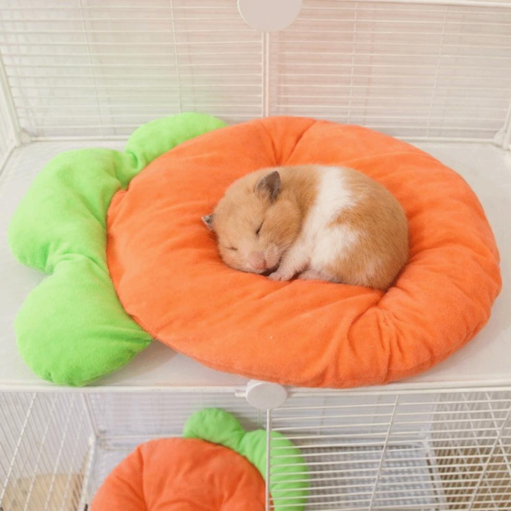 Cartoon Carrot Shaped Rabbit Mat Breathable Kitty Sofa Bed Hamster Cage Bed for Hamster Kitty
