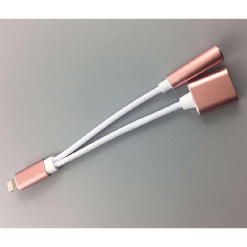 2in1 Lightning To 3.5mm Audio Headphone Adapter Charger Cable For iPhone 7/7 Plus