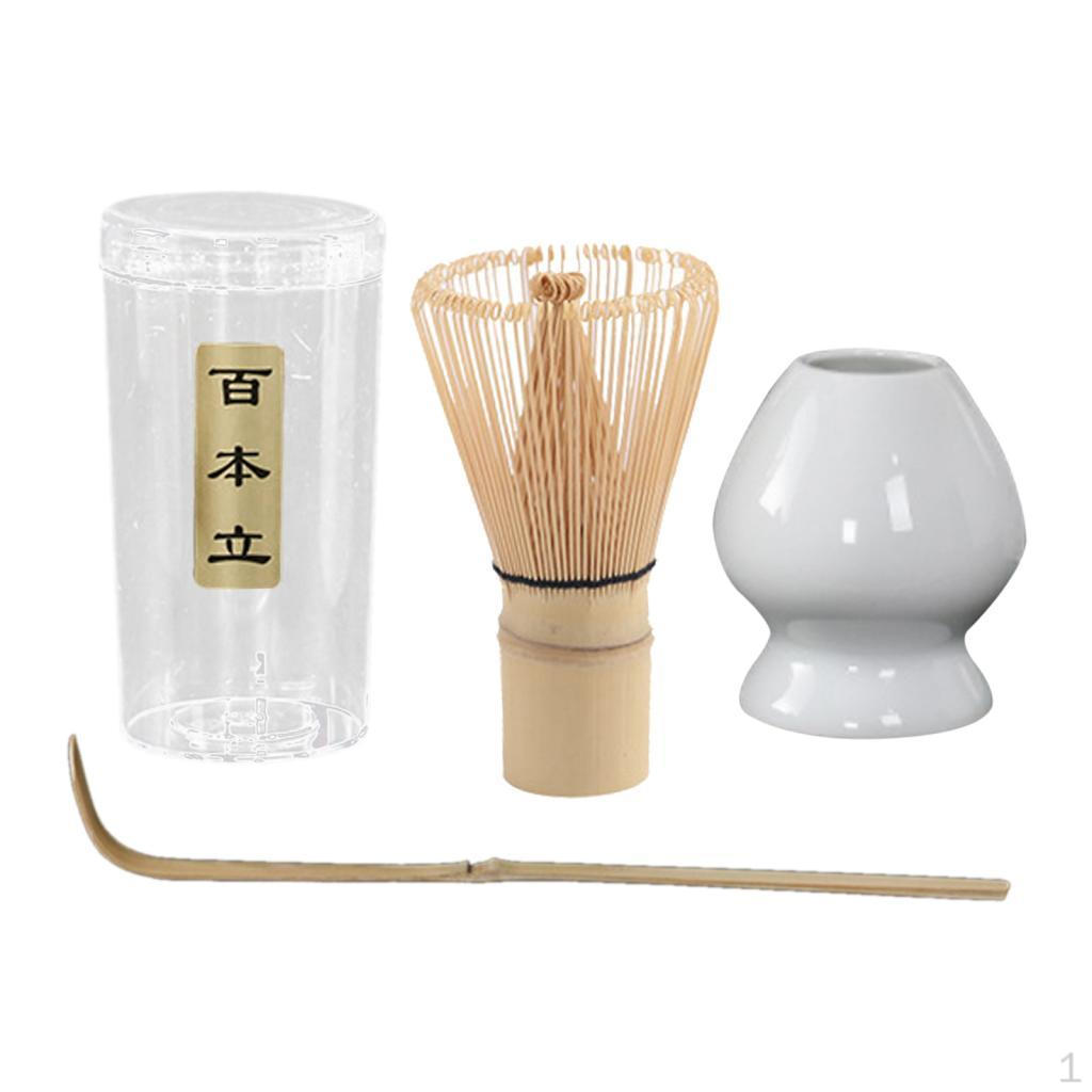 Artisanal Matcha Whisk Set - Handmade Elegance for Tea Connoisseurs Crack Matt White