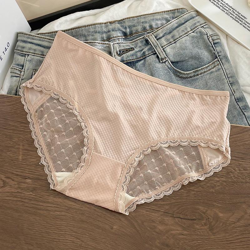 Lace Women's Underwear Sexy Hollow Out Thin Breathable Elastic Ice Full Transparent Mesh Pants