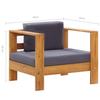 VidaXL Chaise de Jardin avec Coussin Fauteuil de Patio Siège de Terrasse Chaise d'Extérieur Balcon Gris Foncé Bois d'Acacia 47275