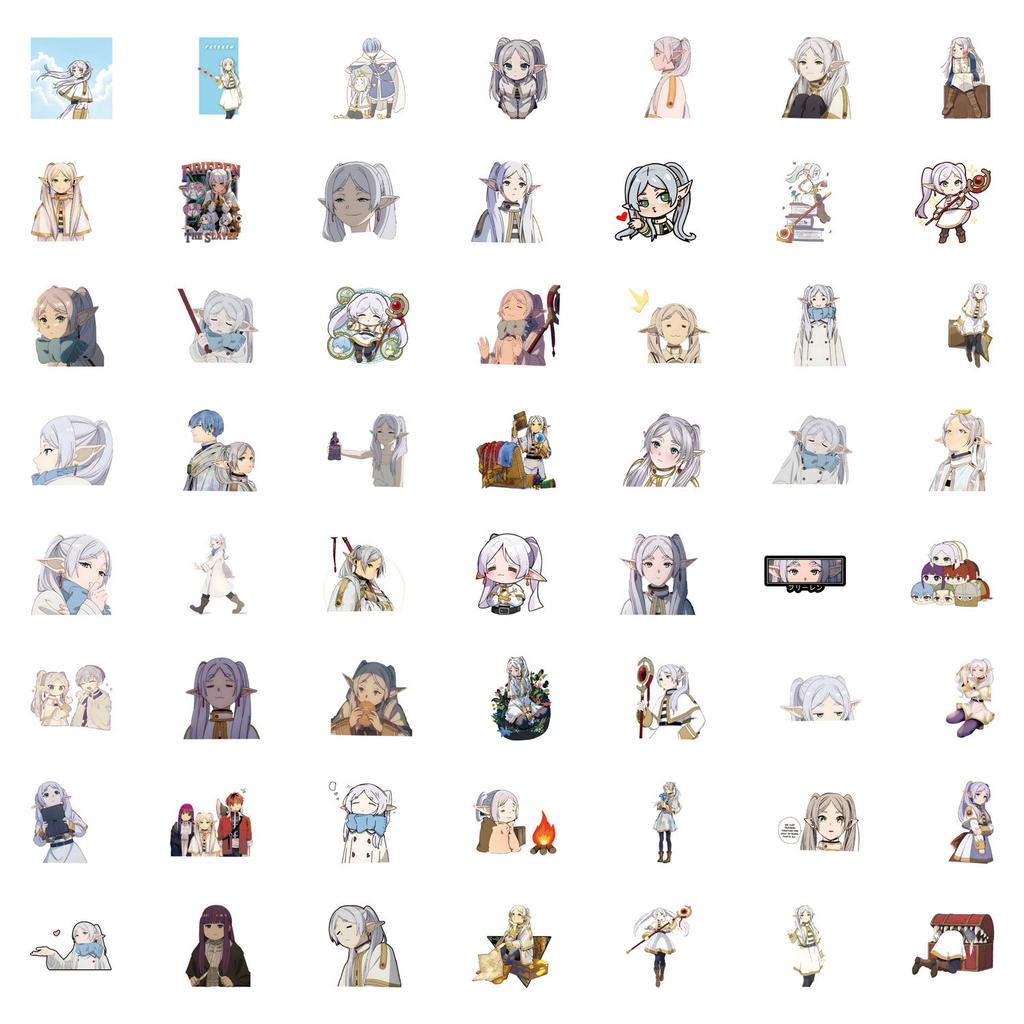 55 nouveaux modèles de Frieren Beyond Journey's End Doodle Stickers pour valise et téléphone portable