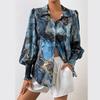 Women's Long-Sleeve Printed Shirt - European & American Autumn Style