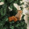 Artificial Squirrel Decoration Christmas Tree Hanging Ornament For Door Mantel Window Wedding Christmas Party Decoration
