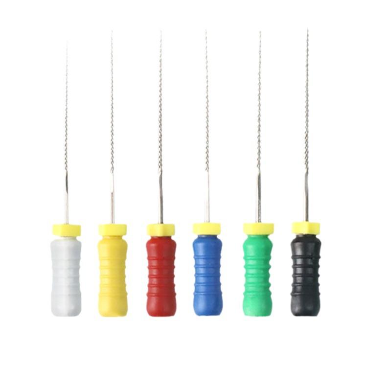 Stainless Steel/Nickel-Titanium Dental Root Canal Files: K-File, H-File, R-File with Irrigation Needles