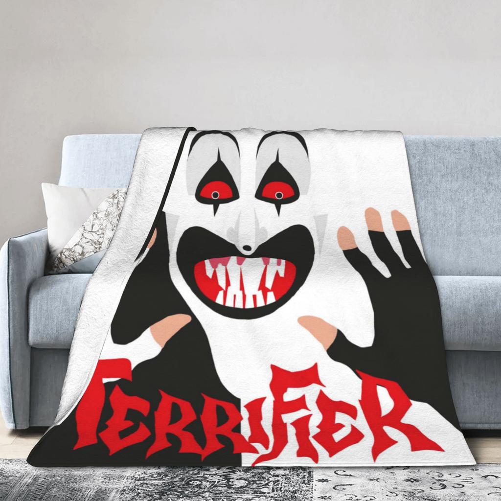 Terrifier Horror Film Blanket Quality Soft Warm Throw Blanket Winter Child Couch Chair Sofa Bed Novelty Bedspread