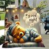 1pc Winnie The Pooh Printing Blanket - Soft, All-Season Throw for Living Room, Bedroom,Personalized Gift with Adorable Cartoon Design