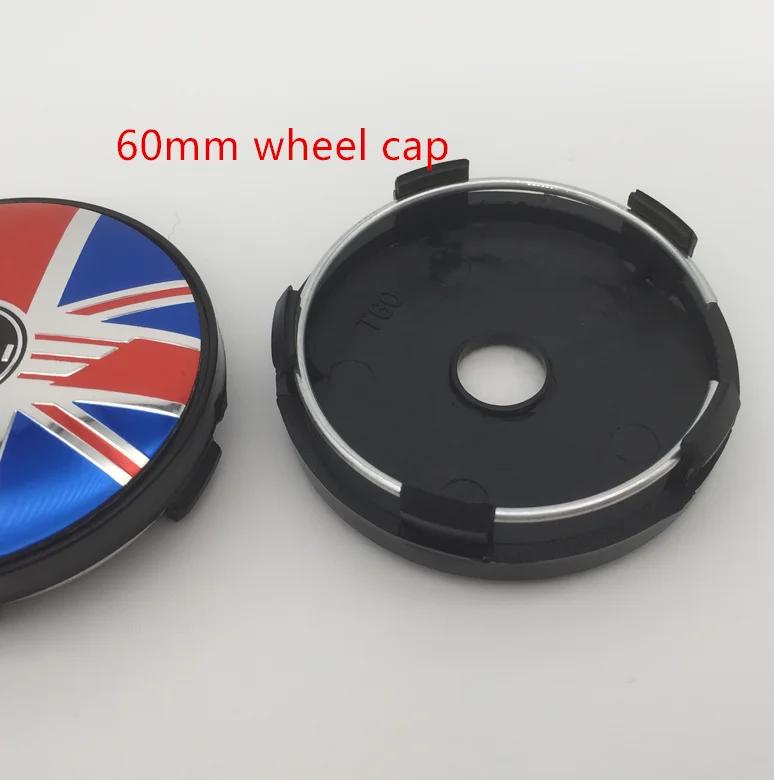 4pcs 56mm 60mm forMINI Car emblem Wheel hub Center Cap Badge covers sticker Decal Styling accessories svkjb33