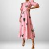 New Printed Fashionable Temperament Puff Sleeve Slim-fit Fit Dress