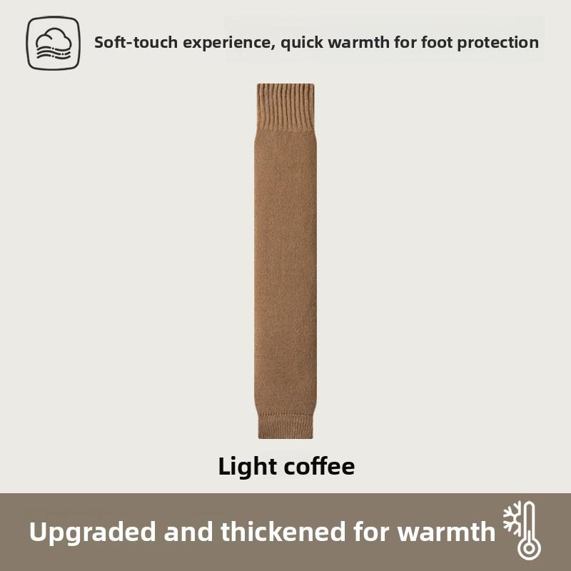 Female Autumn and Winter Thickened Warm and Cold Resistant Soft Waxy Skin Extended Knee Pads Socks