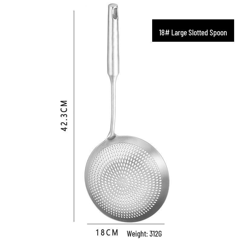 Large 304 Stainless Steel Food-Grade Skimmer: Hot Pot, Frying, Dumpling & Noodle Strainer Spoon