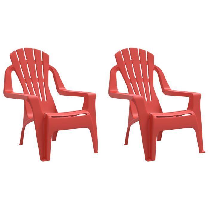VidaXL Chaises de jardin pour enfants lot de 2 rouge 37x34x44 cm PP 364738