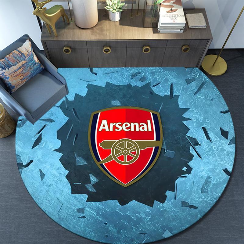 Arsenal Football Club3 Round Area Rug,Carpet Rug for Living Room Bedroom Sofa Playroom Decor,Non-slip Floor Mat