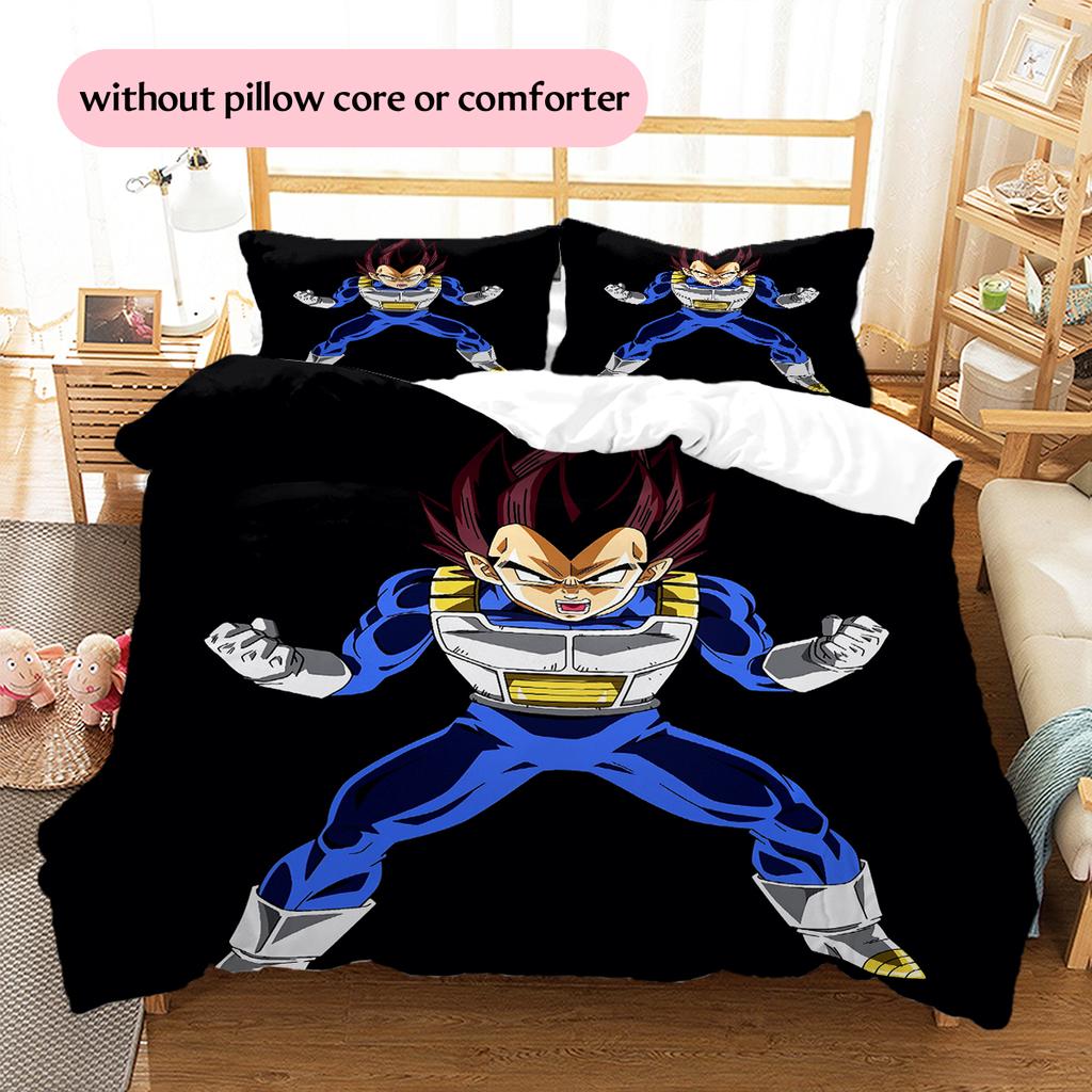 Biancheria da letto con motivo Vegeta Decorazione per la casa Regalo di compleanno (1 * copripiumino + 2 * federa, senza nucleo)