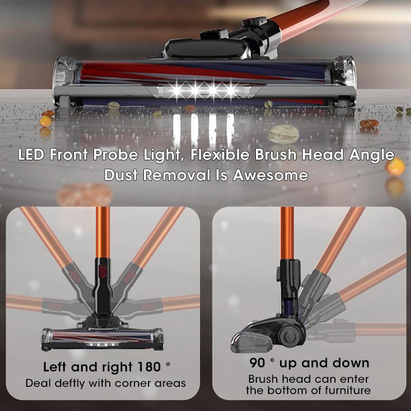 10kPa Handheld Wireless Vacuum Cleaner Hard Floor Cordless Stick Vacuum Cleaner Dual Motor LED Electric Sweeper 220V