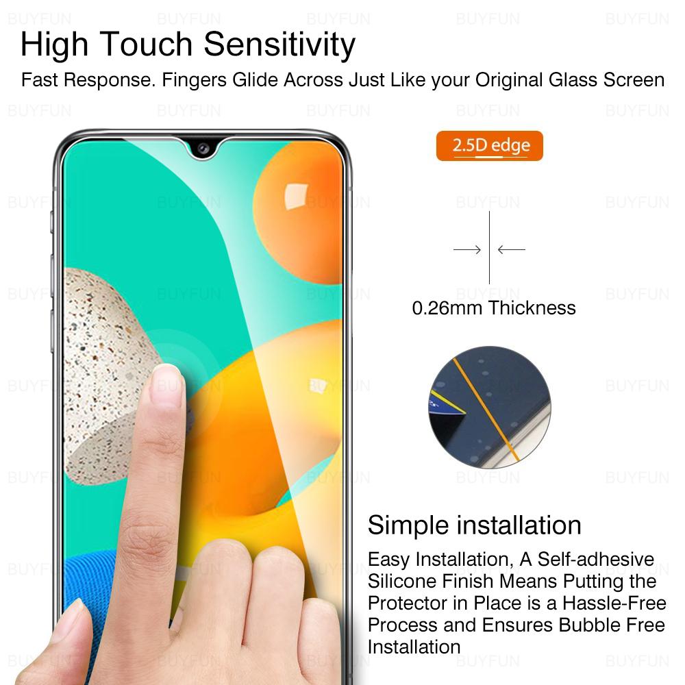 2 kusy M32 Tvrzené sklo pro Samsung Galaxy M32 4G 5G Ochranná fólie M 32 M325F M326B HD čirá ochranná fólie