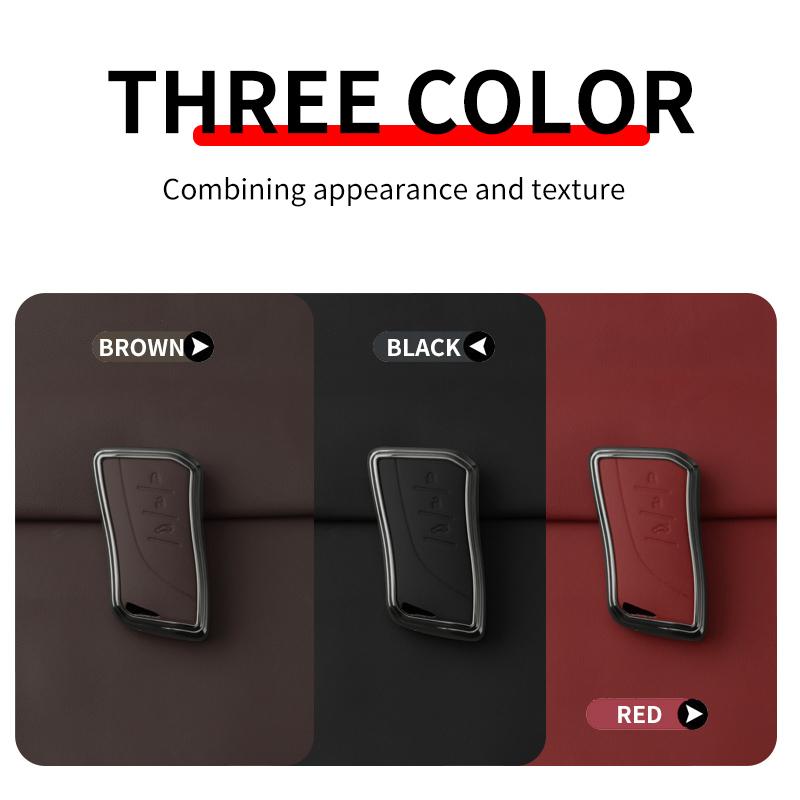 Zinc Alloy Leather Car Remote Key Case Cover Shell Fob for Lexus ES300h ES350 ES200 ES260 LS350 LS500h Auto Interior Accessories