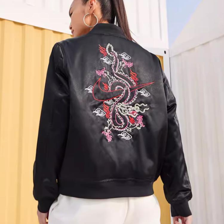 New Nike Dragon New Year's Collection FW23 Jackets Coats Women's Black FZ6533-010