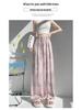 Women's High-Waisted Wide-Leg Straight Pants, Slimming, Floor-Length, Loose Fit, for Spring & Autumn.