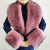 Oversized Fur Cuff Set V Shape Fur Trim Accessories Fluffy Shawl Collar Wrap  Overcoat Matching