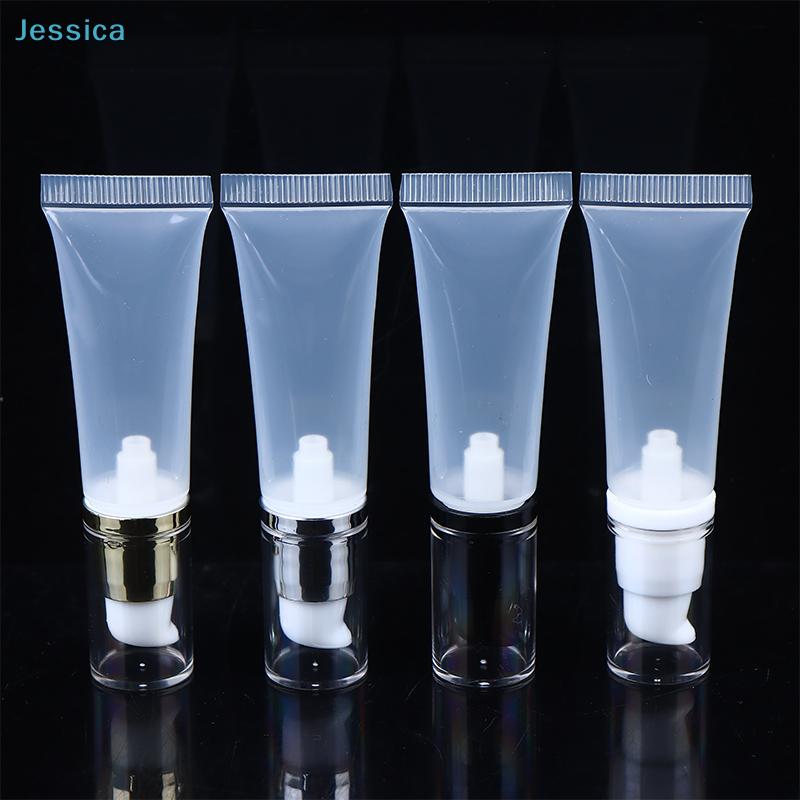 10ml Empty Transparent Clear Squeeze Tubes| Refillable Cosmetic Containers with Assorted Color Caps