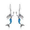 Orecchini Incantati a Goccia con Opale Sirena - Coda in Opale Fuoco Blu e Design con Accenti in Zirconia Cubica | Gioielli Oceanici da Fiaba Regali all'Ingrosso